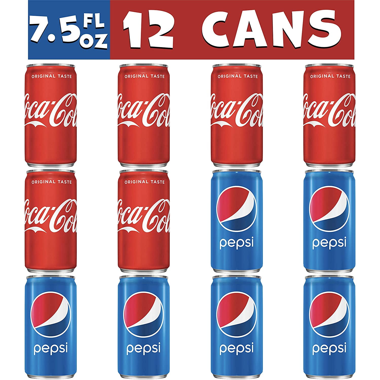 Bundle of Variety Soda Drinks 12 Pack of 7.5 Fluid Ounce Mini Cans