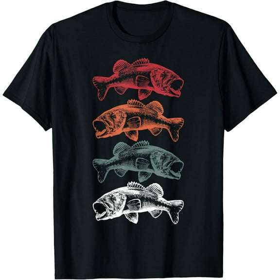 Retro Vintage Bass Fishing Fisherman Father's Day Gift Men T-Shirt