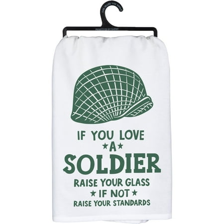 Primitives by Kathy 107836 Love a Soldier Dish Towel 28-inch Square