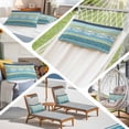 thumbnail image 6 of Blue Green Geometric Pillow Covers, Linen Long Throw Pillow Case, Boho Vintage Country Flowers Leaves Holiday Pillow Protector Decorative Cushion Cover for Living Room/Bedroom 12" x 20", 6 of 8