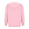 thumbnail image 3 of Mohiass Fall Zip Up Hoodie Women Plain Oversized Hooded Sweatshirts 2025 Fashion Winter Soft Casual Warm Jackets Pink XL, 3 of 5