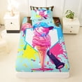 thumbnail image 3 of Castle Fairy Baseball Print Twin Sheets 3pcs, Ice Cream Sundae Pattern Bedding, Pink Blue,1 Fitted Sheet, 1 Flat Sheet and 1 Pillowcase, 3 of 6