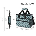 thumbnail image 3 of FORMRS Insulated Cooler Bag 24 Cans Capacity Soft Leakproof Lunch Box with Side Pockets, Green Stripes Pattern, 3 of 7