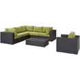 thumbnail image 3 of Modway Convene 7 Piece Outdoor Patio Sectional Set in Espresso Peridot, 3 of 9