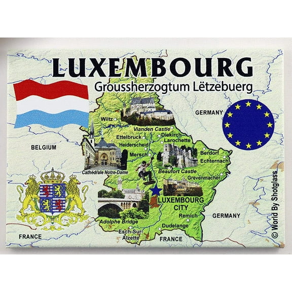 Luxembourg EU Series Souvenir Fridge Magnet 2.5" X 3.5"
