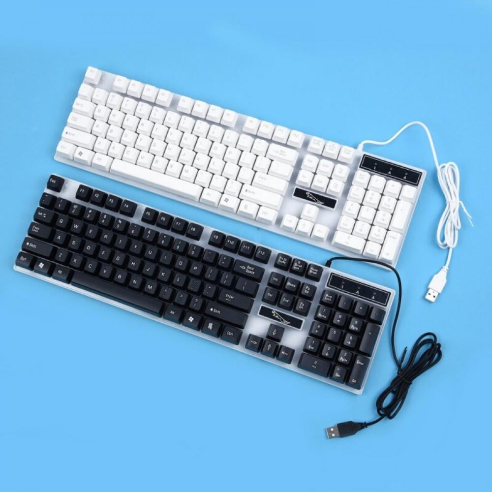 Gaming Keyboard Wired Rainbow Backlit Computer Keyboard for PS4/PS3/Xbox One and 360, Waterproof Keyboard for Gamers Typists