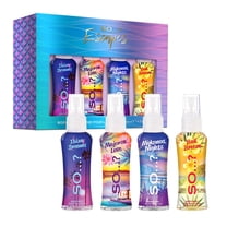 So… Escapes Body Mist Set, Body Spray for Women, 4 Pc Fragrance Gift Set