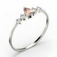 thumbnail image 3 of Dazzling Minimalist 1.05 Carat Pear Cut Morganite And Diamond Moissanite Classic Engagement Ring, Affordable Wedding Ring in 925 Sterling Silver With 18k White Gold Plating, Anniversary Ring, 3 of 3