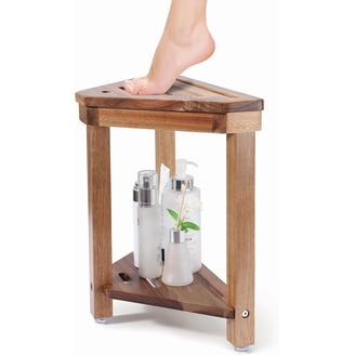Corner Shower Foot Rest Stool - HDPE Waterproof Bench With Storage Shelf For Shaving 7 thumbnail image