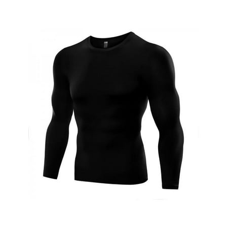 Fymall Men Long Sleeve Tight Quick Dry T-shirt Compression (Best Compression Shirt For Love Handles)