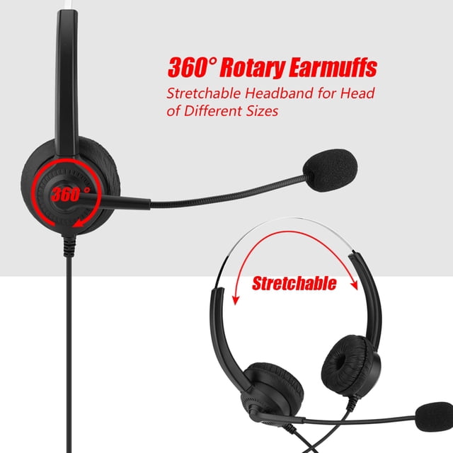 Auriculares de teléfono inalámbricos, auriculares de centro de llamadas con sonido sin pérdida Auriculares de centro de llamadas Aspecto llamativo