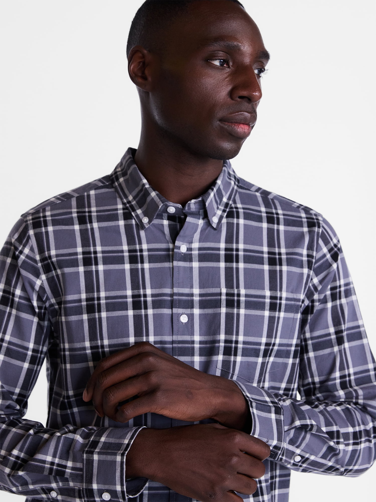 George Men's Poplin Shirt with Long Sleeves, Sizes S-3XL, LT-4XLT, 2XB-6XB