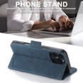 thumbnail image 3 of ELEHOLD Case for iPhone 16 Pro Max, Magnetic Leather Wallet Case with Card Holder Kickstand Flip Folio Cover Case,Blue, 3 of 5