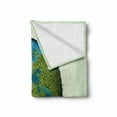 thumbnail image 2 of Geology Soft Flannel Fleece Blanket, Composition of Earth Illustration Computer Graphic Design Globe and Lava on Green, Cozy Plush for Indoor and Outdoor Use, 50" x 70", Multicolor, by Ambesonne, 2 of 6