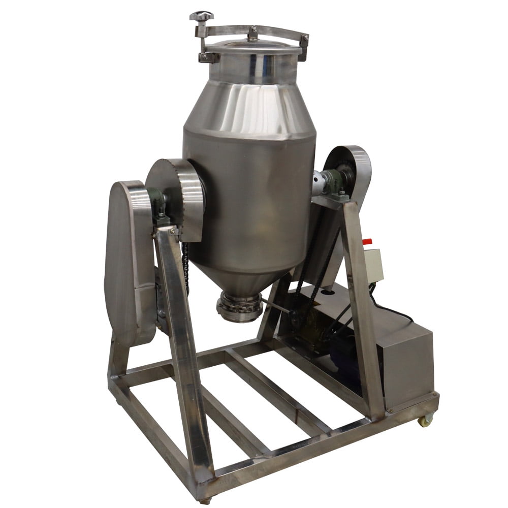 60L Drum Dry Powder Mixer Metal Metallurgy Powder Blender Particle Mixing Machine 110V Stainless Steel