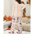 thumbnail image 4 of ChicMe Womens Pajama Sets Halloween Ghost Print Long Sleeve Tops and Pumpkin Graphic Elastic Waist Pants Casual Loungewear Beige-l, 4 of 9