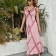 thumbnail image 3 of Diamond Grid Vestido Sin Mangas Para Mujer, Traje De, Ropa De Cumpleaños, Verano, 3 of 5