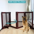 thumbnail image 3 of Indoor Dog Gate, Wooden Freestanding Pet Gate, Foldable Dog Gates for Doorways, No Drilling for The House, Doorways, Hallways,or Stairs, 30" Height 4 Panels Set of Support Feet Included (Espresso), 3 of 7