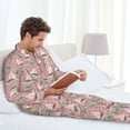 thumbnail image 6 of Hirioo Sailboats And Palm Tree for Men's Pajama Sets 2 Piece Pjs Men's Long-Sleeved Pajama Set Button Down Sleepwear,S-XXL-Medium, 6 of 7