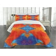 thumbnail image 3 of Ambesonne Abstract Quilted Bedspread Set 3 Pcs, Contemporary Blue Orange, King Size, Multicolor, 3 of 5