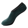 thumbnail image 2 of CXHEGBEJ Slipper Non-Skid Bottom Socks For Womens Warm Soft Fleece Gripper Slipper Non-Slip Velvet Indoor Socks Slippers Thermal Foot Cover for Female Gift Blackish Green L, 2 of 3