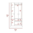 thumbnail image 5 of Depot E-Shop Lubec 3 Piece Bedroom Set, Cartagena Armoire + 2 Omaha Nightstands, Black, 5 of 10