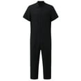 thumbnail image 4 of 2DXuixsh Skin Tight Jumpsuit Men Spring and Summer Lightweight Jumpsuit Comfortable Lapel Solid Jumpsuits Casual Plus Size Short Sleeve Jumpsuit Men Jumpsuits and Rompers Elegant Black L, 4 of 8