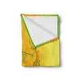 thumbnail image 2 of Modern Soft Flannel Fleece Throw Blanket, Floral Flower Swirls Leaves on the Branches Design Modern Print, Cozy Plush for Indoor and Outdoor Use, 60" x 80", Pale Green Marigold, by Ambesonne, 2 of 5