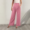 thumbnail image 2 of EDFBUYKRS Female Women Pants Casual Women's Pants Plus Size Casual Omen's Wide Leg Pants Work Business Casual Loose High Waisted Dress Palazzo Flowy Trousers Xxl, 2 of 7