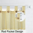 thumbnail image 4 of Yesfashion Linen Striped Tier Curtains with Solid Button, Rod Pocket Tailore Curtain for Kitchen Cafe Bathroom, Set of 2, 4 of 7