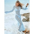 thumbnail image 5 of Womens Crochet Cover Ups Long Sleeve Sexy Mesh Backless Knit Swimsuit Coverup Beach Maxi Dress, 5 of 5