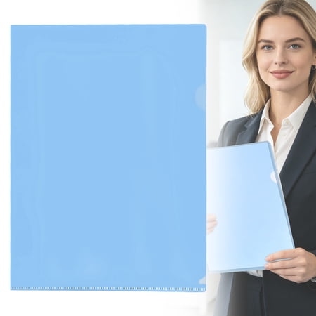 1PC L Shape Clear Plastic File Folder A4 Single Pocket Document Jacket Sleeves Lightweight Paper Organizer Pocket Folder Office Report Resume Storage Holder Office Paper Sorting Accessory