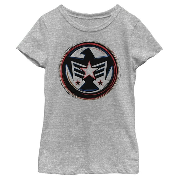 Girl's Marvel Falcon Logo Graphic Tee Athletic Heather Small
