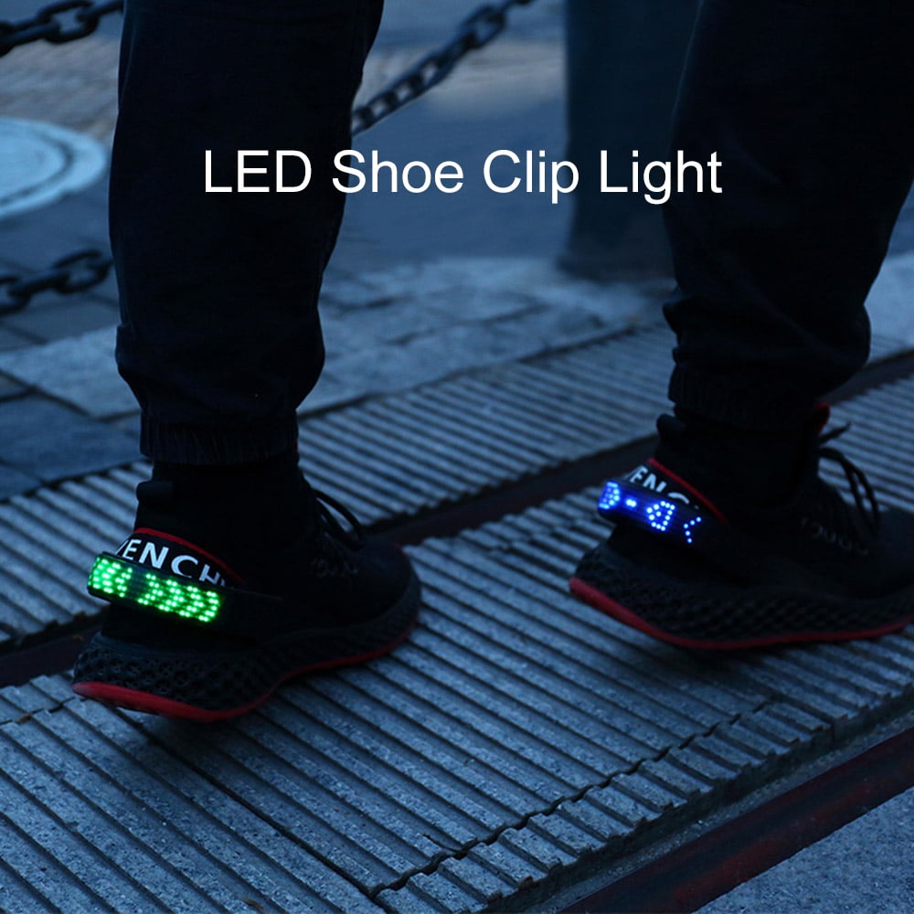 Led Shoe Clip Light IP67 Waterproof USB Charging Shoe Safety Led Light Clip Cycling 11 Flashing Modes Safety Warning Shoe Clip Light for Night Running BASEIN Magic Flash Led