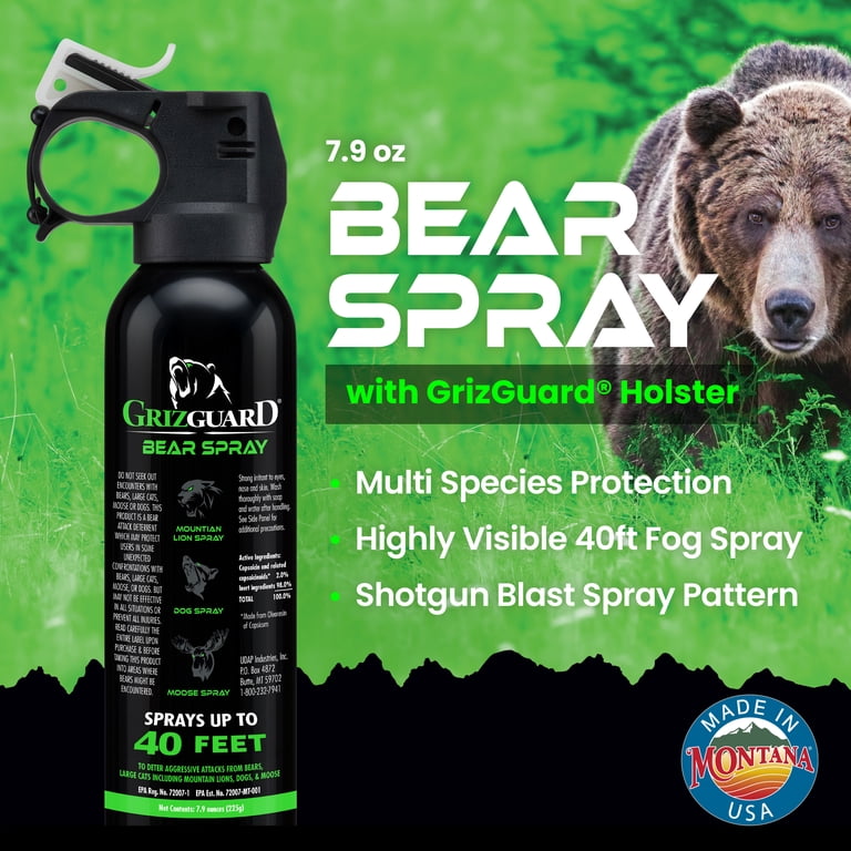 Griz Guard ベアースプレー+ホルダー EPA認証 7.9オンス Griz Guard Bear Spray with Holster, 40 ft Range, EPA-Registered
