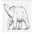 thumbnail image 3 of Ambesonne Polar Bear Shower Curtain, Sketch Nordic Animal, 69"Wx84"L, Charcoal Grey and White, 3 of 3