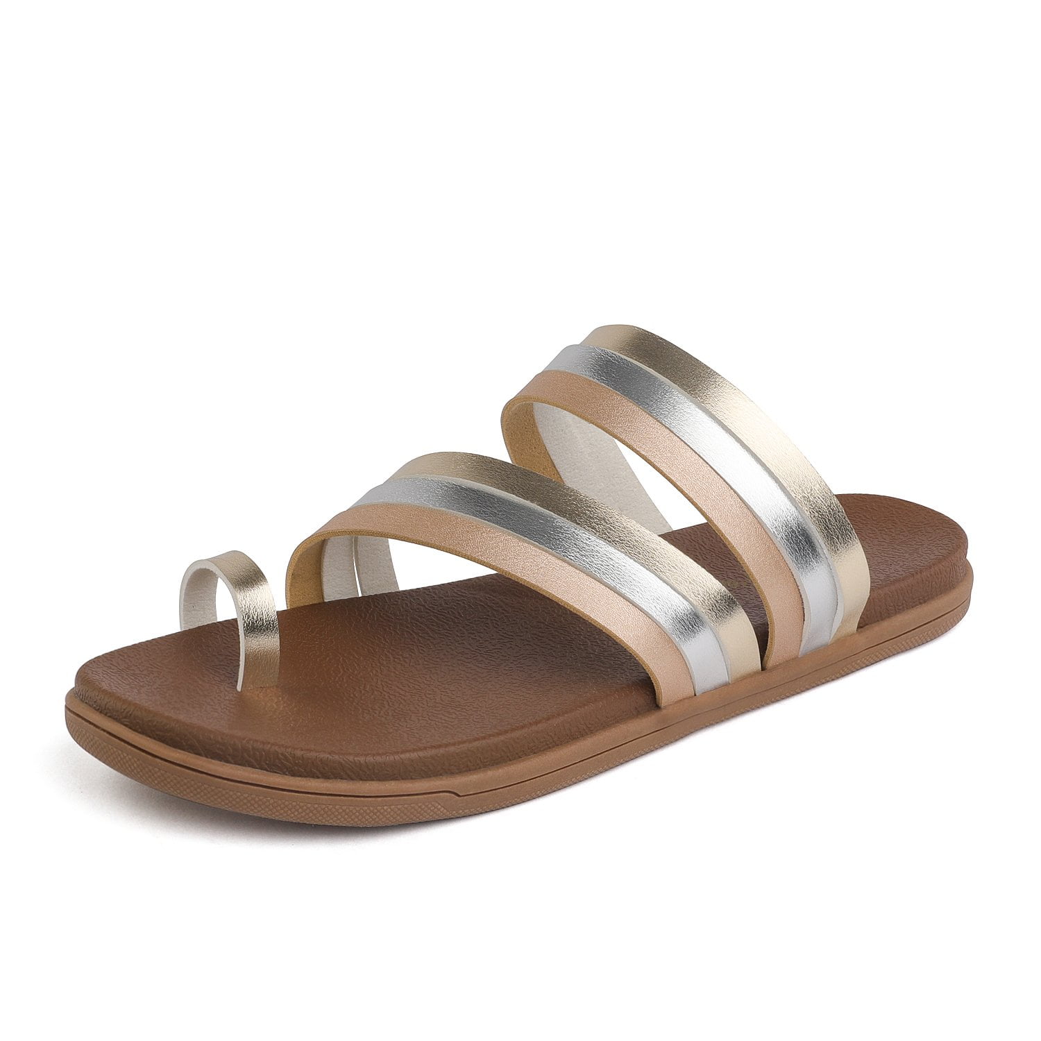 silver flat sandals size 11