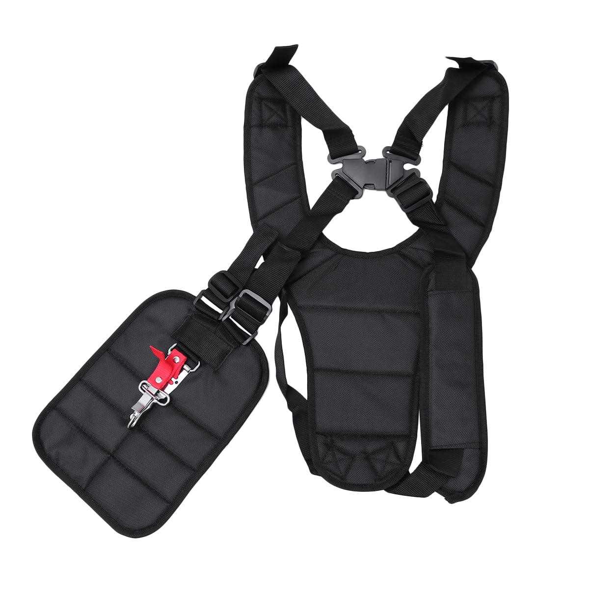 Trimmer Shoulder Strap Comfort Double Shoulder Harness Strap Weed Eater Strap with Durable Nylon Belt Adjuestable for Brush Cutter Trimmer Lawn Mower Parts (Black ,21.6x11inch)