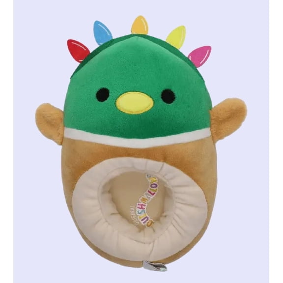 Original Squishmallows Duck with Christmas Lights Plush Slippers - Shoe Size 13-1