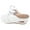 White, variant on fukaraa Casual Closed Toe Half Slippers for Women Lace Up Slip on Wedge Heels Large Size Hollow Slippers