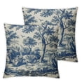 thumbnail image 2 of Nawypu Lumbar Pillow Case Chinese Style Blue and White Porcelain Pillow Covers Navy Blue and White Toile Print 2pcsModern Pillow Covers for Couch Sofa Car Cozy Throw Pillow Case with Invisible  White, 2 of 6