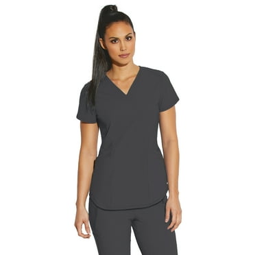 Barco Grey's Anatomy Edge GET018 Women's Nova Four Pocket Crossover V-Neck Princess Seam Scrub Top Stormy Sky XS
