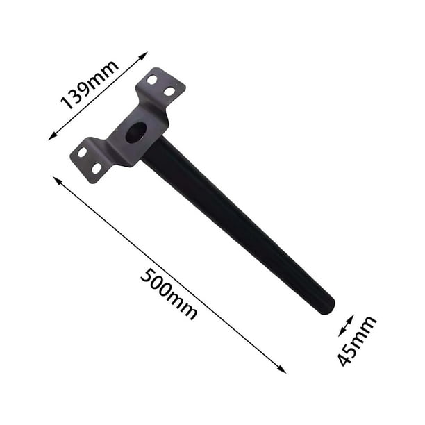 Soporte De Pared Para Poste De Luz Exterior 50 Cm - Resistente De Hierro Negro Para Farolas Solares (Incluye Tornillos)