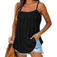thumbnail image 2 of Loose Fit Tank Top Womens Pleated Tops Summer Tank Tops for Women Sleeveless Summer Tops Ruched Womens Tees Womens Sleeveless Tops Cami Tank Tops for Women Black L, 2 of 7