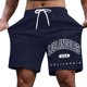 thumbnail image 1 of Pantalones cortos casuales con estampado de letras estilo urbano para hombre, ligeramente elásticos, de poliéster, 1 of 4