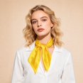 thumbnail image 3 of Unique Bargains 1 Pc Headband Solid Satin Square Hair Scarf Hair accessory Light Yellow, 3 of 4