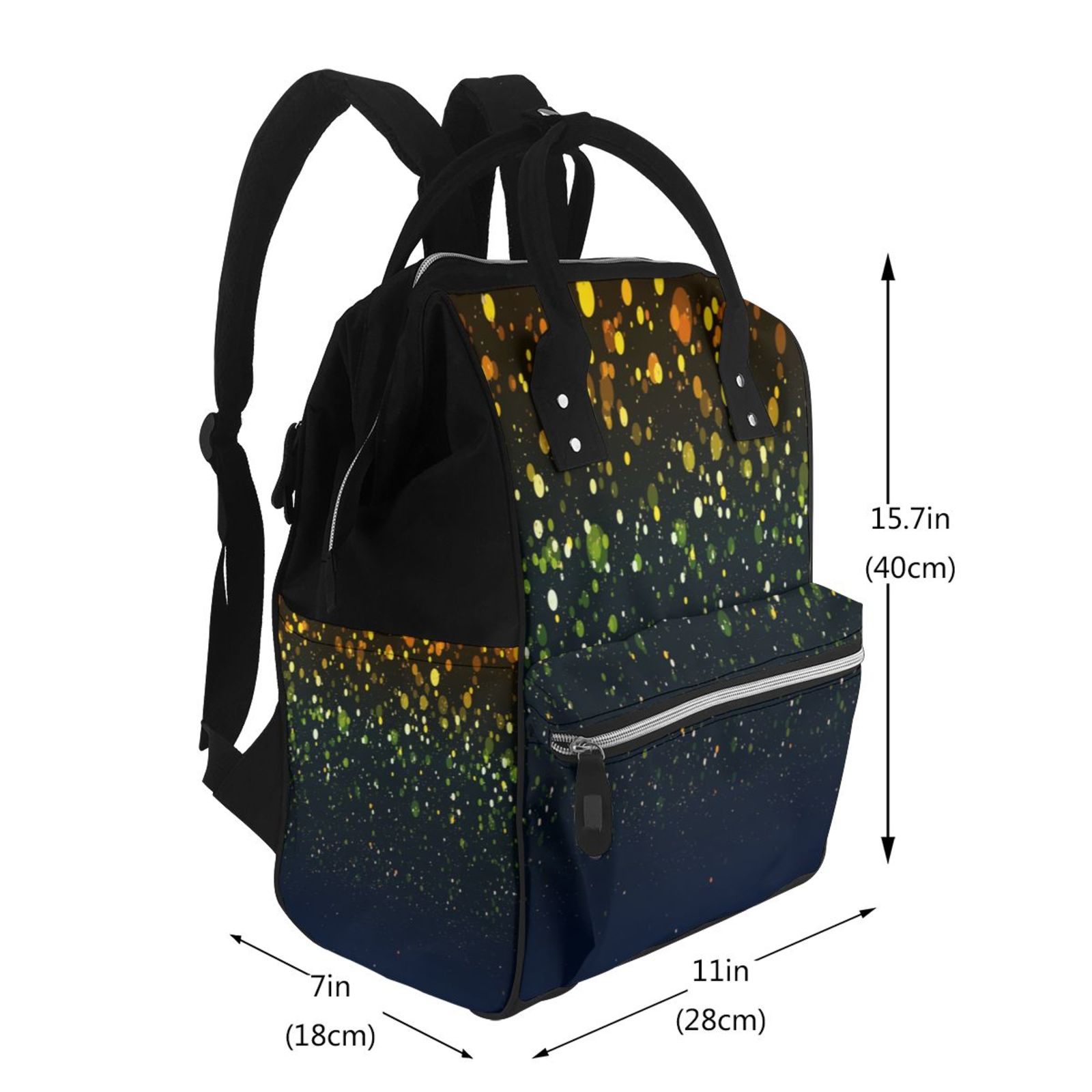 Fuzoiu Luxury golden sparkle Print Diaper Bag Backpack,Baby Essentials Travel Tote,Multi function Waterproof Diaper Bag, Travel Essentials Baby Bag - Unisex