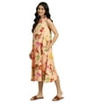 thumbnail image 3 of eloria Women's Floral Mandarin Collar A-Line Midi Dress, 3 of 7