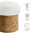 thumbnail image 2 of Breeze Boucle Upholstered Ottoman in Ivory Burl, 2 of 10