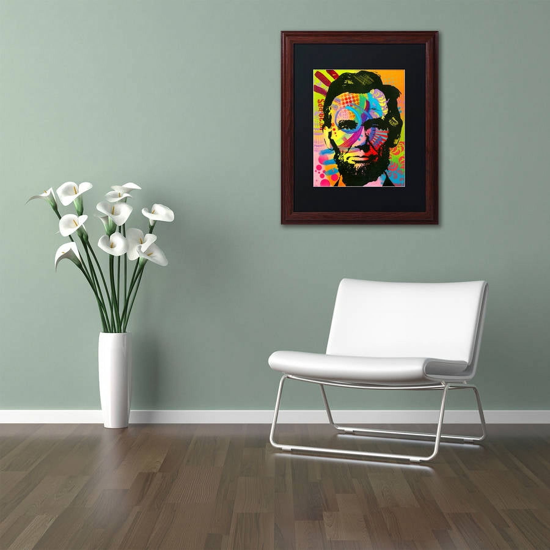 Trademark Fine Art "Abraham Lincoln II" Canvas Art by Dean Russo, Black Matte, Wood Frame